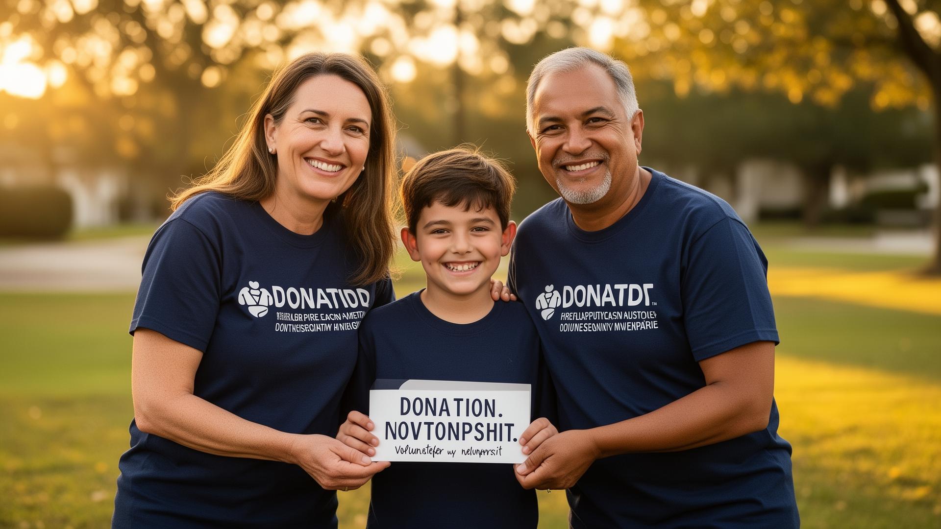 Family of volunteers supporting the cause